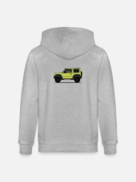 Jimny Yellow - Stanley/Stella CULTIVATOR Unisex Organic Hooded Jacket - heather grey