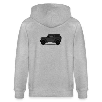 Jimny Schwarz - Stanley/Stella Unisex Bio-Kapuzenjacke CULTIVATOR  - Grau meliert - Hinten - Luana (180cm)
