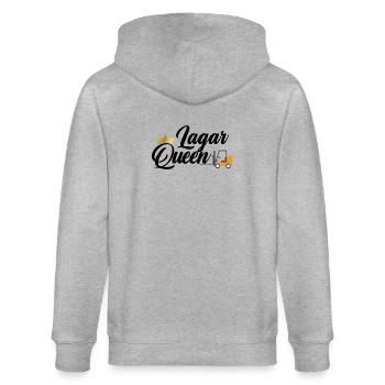 Lager Queen / Staplerfahrerin, Lagerist, Spedition - Stanley/Stella Unisex Bio-Kapuzenjacke CULTIVATOR  - Grau meliert - Hinten - Luana (180cm)