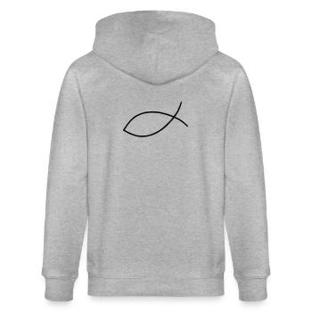 Fisch - Stanley/Stella Unisex Bio-Kapuzenjacke CULTIVATOR  - Grau meliert - Hinten - Luana (180cm)