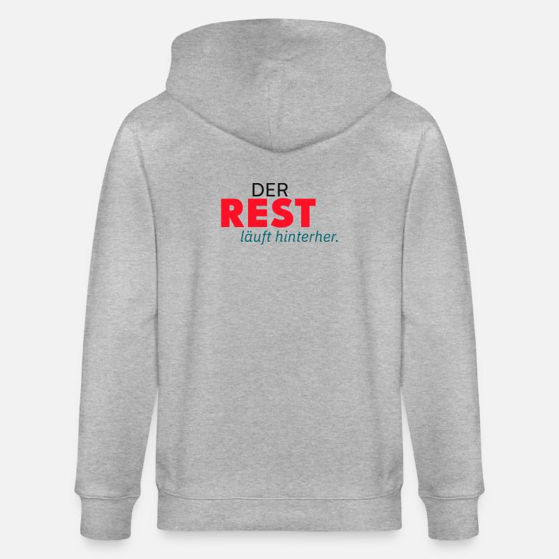 Der Rest läuft hinterher. - Stanley/Stella Unisex Bio-Kapuzenjacke CULTIVATOR  - Grau meliert