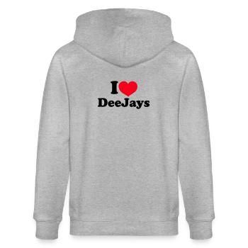 I Love DeeJays - Stanley/Stella CULTIVATOR  Unisex Organic Hooded Jacket - heather grey - Back - Luana (180cm)