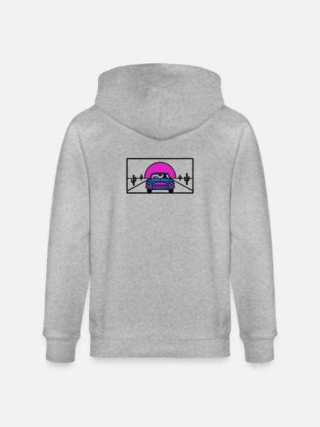 Desert Highway Car Logo - Stanley/Stella CULTIVATOR  Unisex Organic Hooded Jacket - heather grey