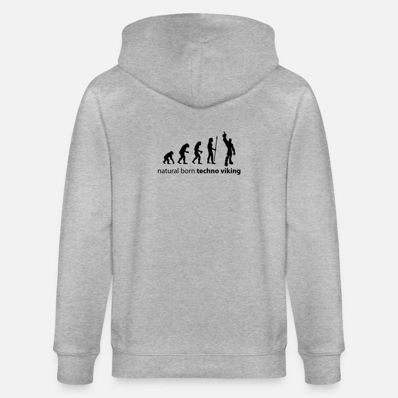 evolution_techno_viking - Stanley/Stella Unisex Bio-Kapuzenjacke CULTIVATOR  - Grau meliert