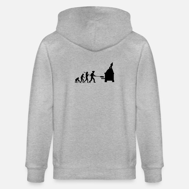 Evolution Pizza Baker - Stanley/Stella CULTIVATOR  Unisex Organic Hooded Jacket - heather grey