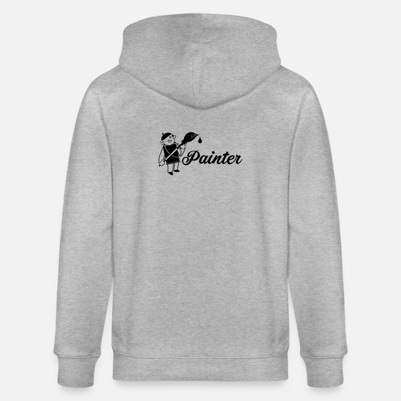 Maler mit Pinsel Text painter - Stanley/Stella Unisex Bio-Kapuzenjacke CULTIVATOR  - Grau meliert