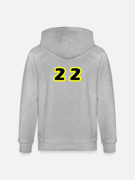 22 Number Symbol - Stanley/Stella CULTIVATOR  Unisex Organic Hooded Jacket - heather grey