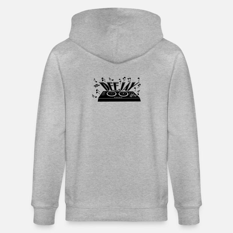 Deejay avec platine et tons - Veste à capuche bio CULTIVATOR Stanley/Stella Unisexe - gris chiné