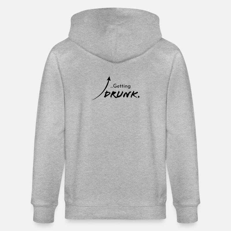 Getting drunk, Version 1 - Stanley/Stella Unisex Bio-Kapuzenjacke CULTIVATOR  - Grau meliert