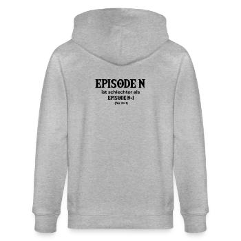 EPISODE N - Stanley/Stella CULTIVATOR  Unisex Organic Hooded Jacket - heather grey - Back - Luana (180cm)