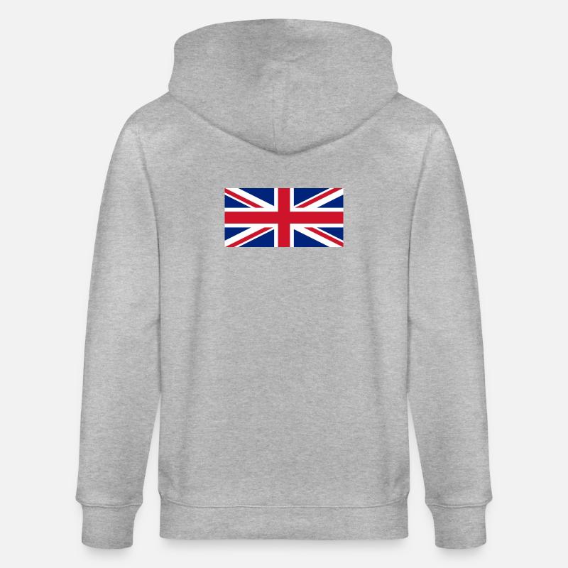 Union Jack - Stanley/Stella CULTIVATOR  Unisex Organic Hooded Jacket - heather grey