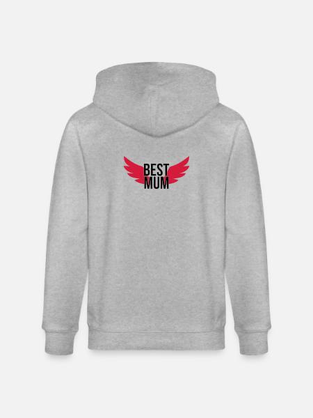 Best Mum - Stanley/Stella CULTIVATOR Unisex Organic Hooded Jacket - heather grey