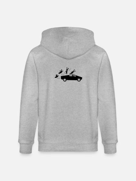 Evolution Unfall Tesla Cybertruck von Musk - Stanley/Stella Unisex Bio-Kapuzenjacke CULTIVATOR - Grau meliert
