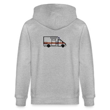 Rescue - Ambulance - Paramédical - Veste à capuche bio CULTIVATOR Stanley/Stella Unisexe - gris chiné - Dos - Luana (180cm)