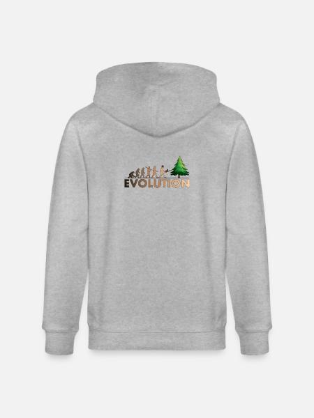 Kettensägen Evolution Farbe - Stanley/Stella Unisex Bio-Kapuzenjacke CULTIVATOR  - Grau meliert
