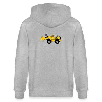 Yellow Bulldozer - Stanley/Stella CULTIVATOR  Unisex Organic Hooded Jacket - heather grey - Back - Luana (180cm)