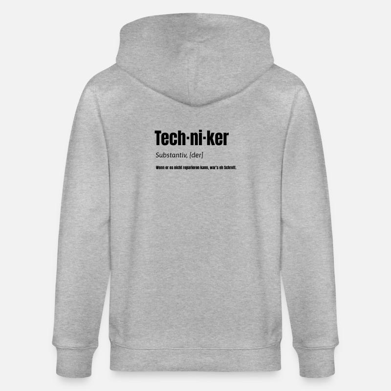 Techniker – Witziges Design - Stanley/Stella Unisex Bio-Kapuzenjacke CULTIVATOR  - Grau meliert