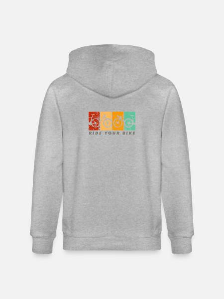 Roulez à vélo – Design rétro classique - Veste à capuche bio CULTIVATOR Stanley/Stella Unisexe - gris chiné