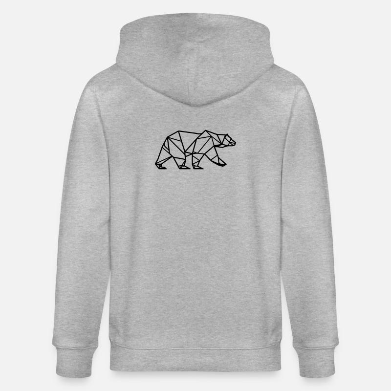 Eisbär Polar Bär Polygon Symbol - Stanley/Stella Unisex Bio-Kapuzenjacke CULTIVATOR  - Grau meliert