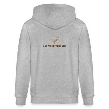 Härzbluetbündner - Stanley/Stella Unisex Bio-Kapuzenjacke CULTIVATOR  - Grau meliert - Hinten - Luana (180cm)