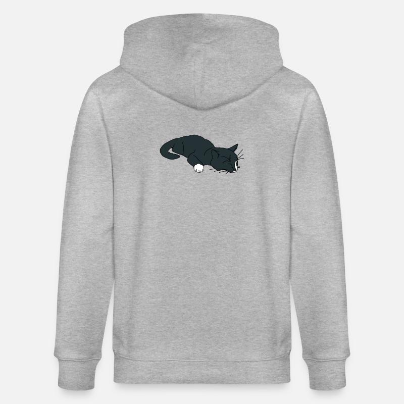 Chat endormi - Veste à capuche bio CULTIVATOR Stanley/Stella Unisexe - gris chiné