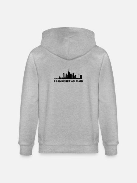 Skyline Frankfurt am Main - Stanley/Stella Unisex Bio-Kapuzenjacke CULTIVATOR - Grau meliert