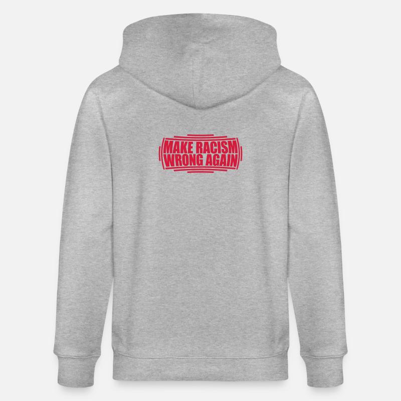 make racism wrong again - Stanley/Stella Unisex Bio-Kapuzenjacke CULTIVATOR  - Grau meliert