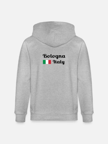 Bologna Italy - Stylish prints - Stanley/Stella CULTIVATOR Unisex Organic Hooded Jacket - heather grey