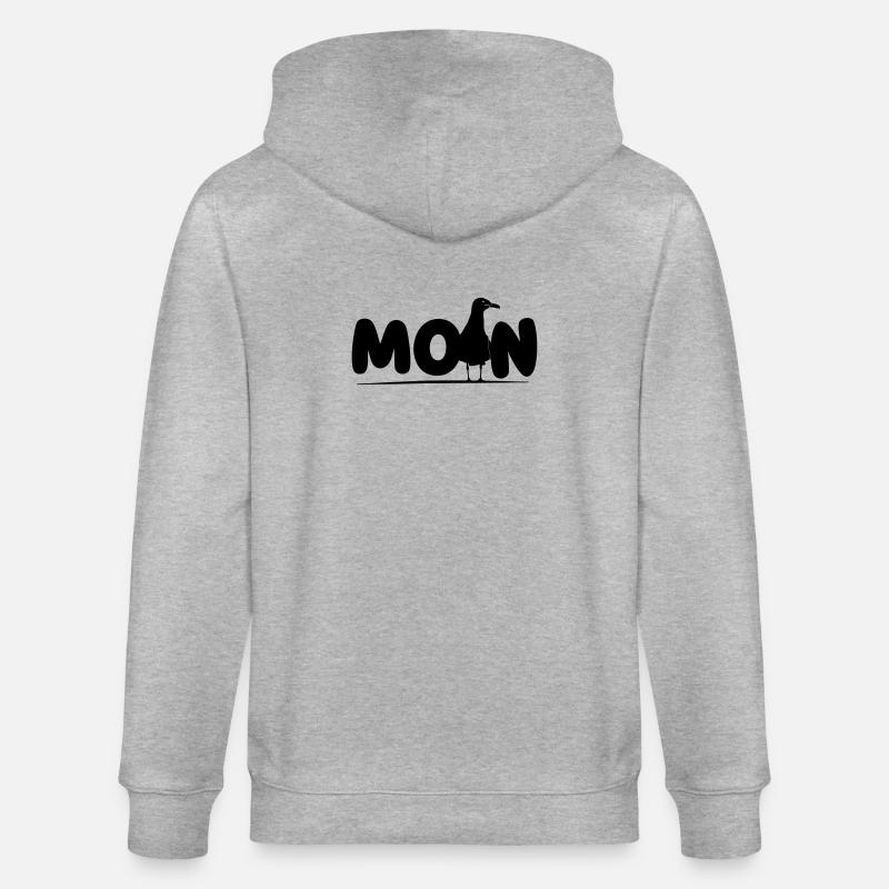 Moin mit Möwe - Stanley/Stella Unisex Bio-Kapuzenjacke CULTIVATOR  - Grau meliert