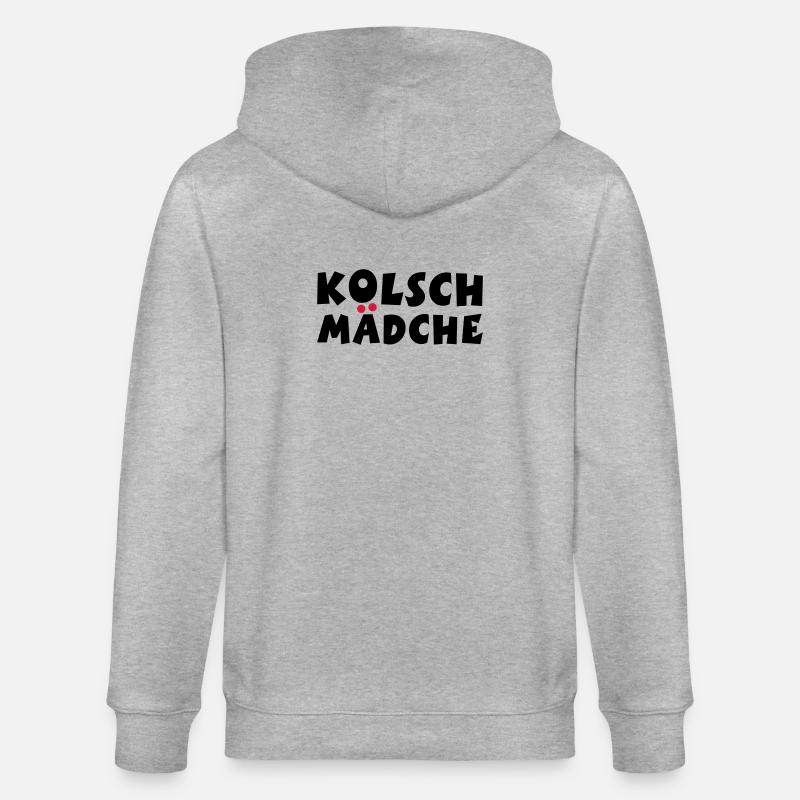 Kölsch Mädche - Ein Mädchen aus Köln - Stanley/Stella Unisex Bio-Kapuzenjacke CULTIVATOR  - Grau meliert