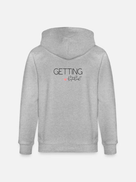 Getting Hitched! Personalisierbar - Stanley/Stella Unisex Bio-Kapuzenjacke CULTIVATOR - Grau meliert