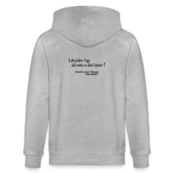 Letzter Tag - Stanley/Stella Unisex Bio-Kapuzenjacke CULTIVATOR  - Grau meliert - Hinten - Luana (180cm)