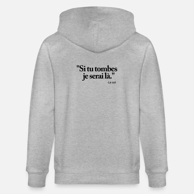 Si tu tombes je serai là - Veste à capuche bio CULTIVATOR Stanley/Stella Unisexe - gris chiné