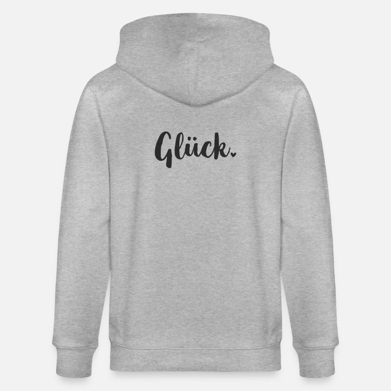 Glück Statement - Stanley/Stella Unisex Bio-Kapuzenjacke CULTIVATOR  - Grau meliert