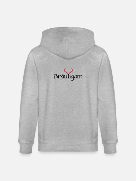 Bräutigam Geweih shirt Junggesellenabschied - Stanley/Stella Unisex Bio-Kapuzenjacke CULTIVATOR  - Grau meliert