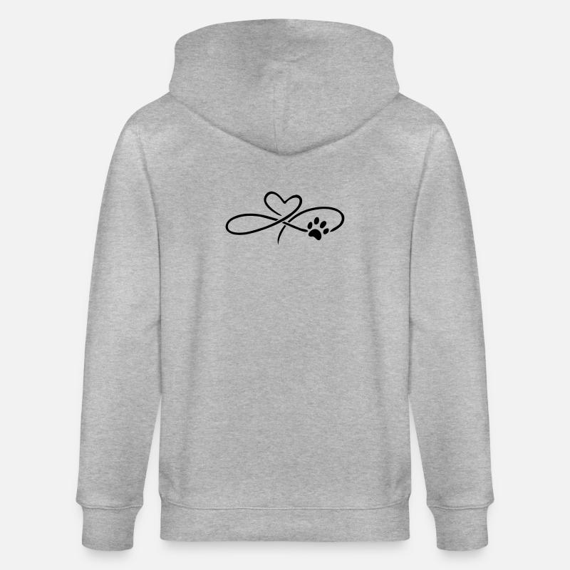 Infinity Herz mit Pfote Hund Katze - Stanley/Stella Unisex Bio-Kapuzenjacke CULTIVATOR - Grau meliert