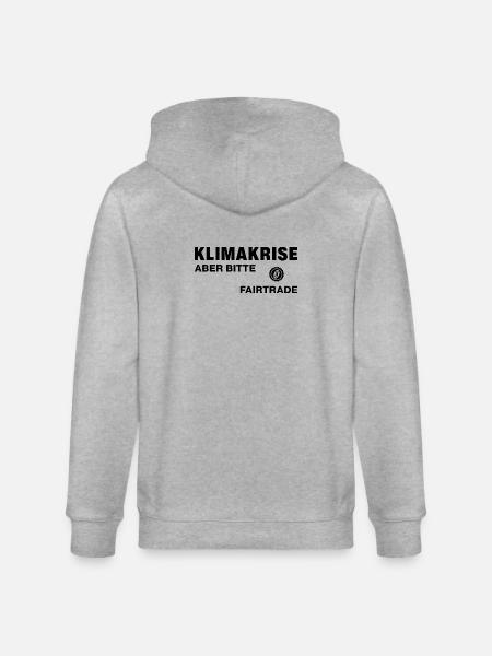 Klimakrise – aber bitte Fairtrade - Stanley/Stella Unisex Bio-Kapuzenjacke CULTIVATOR - Grau meliert