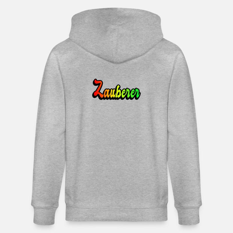 Zauberer Regenbogen Design - Stanley/Stella Unisex Bio-Kapuzenjacke CULTIVATOR - Grau meliert