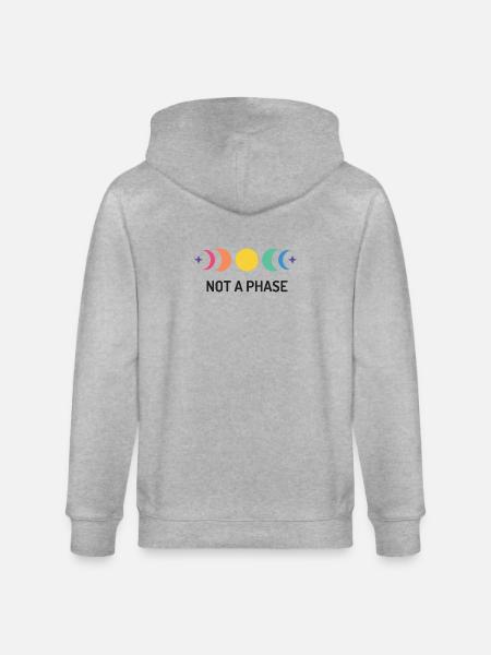 LGBT Pride Month - Not A Phase - Stanley/Stella CULTIVATOR  Unisex Organic Hooded Jacket - heather grey