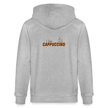 I LOVE CAPPUCCINO - Stanley/Stella CULTIVATOR  Unisex Organic Hooded Jacket - heather grey - Back - Luana (180cm)