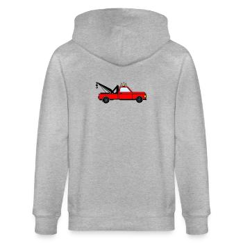 Tow truck red - Stanley/Stella CULTIVATOR  Unisex Organic Hooded Jacket - heather grey - Back - Luana (180cm)