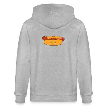 Hot dog Wurst - Stanley/Stella Unisex Bio-Kapuzenjacke CULTIVATOR  - Grau meliert - Hinten - Luana (180cm)