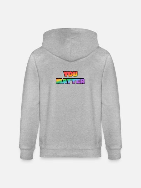You Matter Regenbogen-Farbverlauf - Stanley/Stella Unisex Bio-Kapuzenjacke CULTIVATOR - Grau meliert