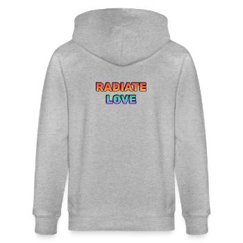 Radiate Love Gradient Typography - Stanley/Stella CULTIVATOR  Unisex Organic Hooded Jacket - heather grey - Back - Luana (180cm)