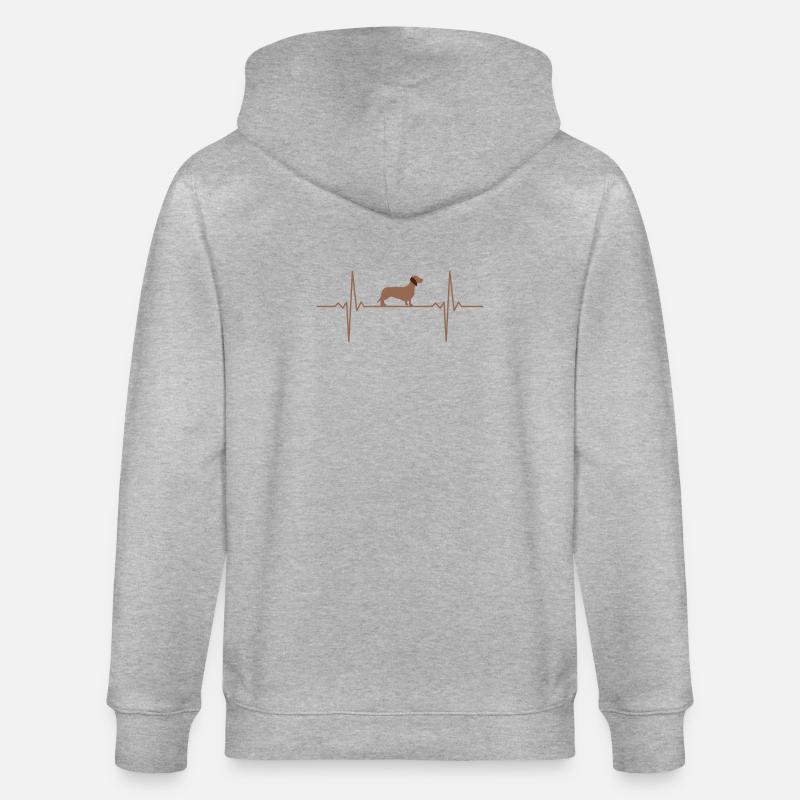 Teckel Chien Battement de cœur Teckel - Veste à capuche bio CULTIVATOR Stanley/Stella Unisexe - gris chiné