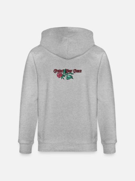 Protect Your Peace: Rose Floral - Stanley/Stella CULTIVATOR Unisex Organic Hooded Jacket - heather grey