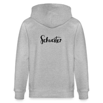 Schwester - Stanley/Stella Unisex Bio-Kapuzenjacke CULTIVATOR  - Grau meliert - Hinten - Luana (180cm)