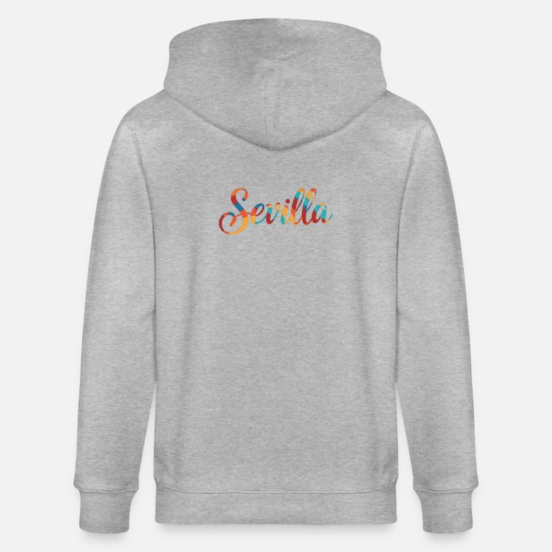 Sevilla Regenbogen Script - Stanley/Stella Unisex Bio-Kapuzenjacke CULTIVATOR  - Grau meliert