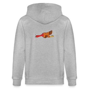 Lustiges Thanksgiving-Truthahn-Matrosenhut-Nautisches Geschenk - Stanley/Stella Unisex Bio-Kapuzenjacke CULTIVATOR  - Grau meliert - Hinten - Luana (180cm)