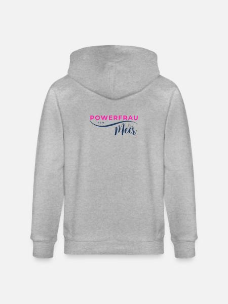Powerfrau vom Meer pink - Stanley/Stella Unisex Bio-Kapuzenjacke CULTIVATOR - Grau meliert